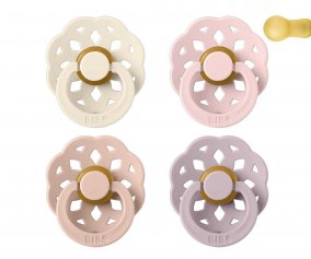 4 Pacifiers BIBS Boheme Ivory/Blush/Blossom/Dusky Lilac