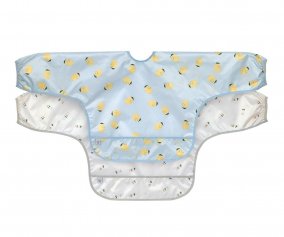 2 Happy Fruits Lemon Bibs with Sleeves