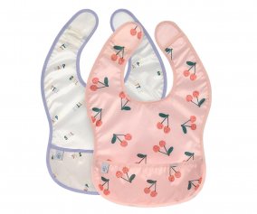 2 Waterproof Bibs Happy Fruits Cherry