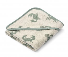 Sure, here is the translation:

Alba New Baby Bath Cape Crab / Sandy Personalised