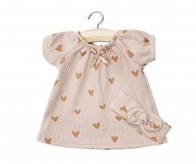 Sabrina Cotton Nightgown and Ribbed Headband with Hearts for Gordis Doll