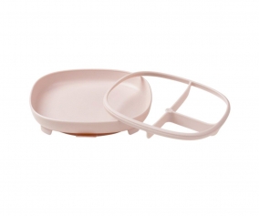 Assiette 2 en 1 avec Ventouse et Compartiments Amovibles Blush