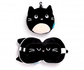 Almohada de Viaje con Antifaz Relaxeazzz Gato Feline Fine