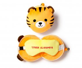 Almohada de Viaje con Antifaz Relaxeazzz Tigre