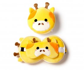 Almohada de Viaje con Antifaz Relaxeazzz Jirafa