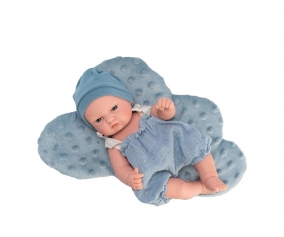 Boneca Gordi com macaco Azul + Almofada Nuvem Azul