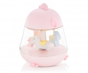 Caja de Msica Carrusel con Lmpara Chicklet Rosa