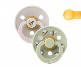 BIBS Pacifier Studio Colour 2 PACK Bumblebee Latex Mushroom Mix