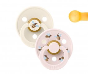 2 Chupetes BIBS Studio Colour Round Bumblebee Ivory Mix