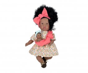 Mueca Alika con Beb Pelo Rizado Coral