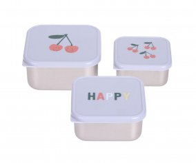 Set 3 Snackbox Acciaio Happy Fruits Cherry