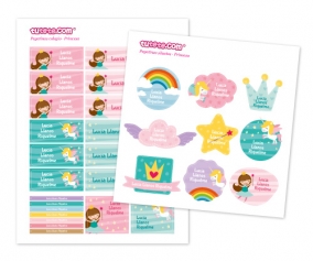 30 Etichette Adesive Principesse