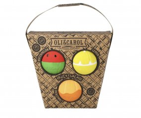 Set 3 Pelotas Sensoriales, Mordedor y Juguete de Bao Fruit Salad