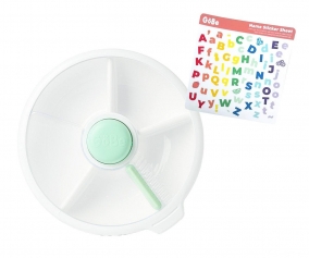 Caja de Almuerzo Grande Snack Spinner Slide con Hoja Pegatinas Mint Green