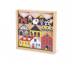 34 Cubes en Bois Cross Roads Campagne