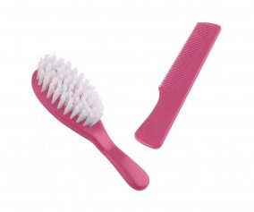 Ensemble Peigne et Brosse Rose