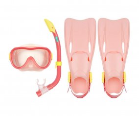 Kit de plonge 88EG Waimea, Masque, Palmes et Tuba Rose, Pointure 31-34