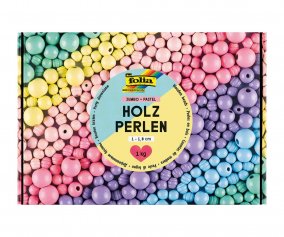 Perlas de Madera Jumbo Mix Pastel 1kg