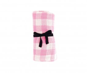 Muselina Bianca Vichy Rose Fluo Talla M