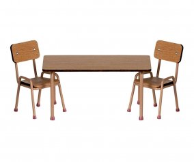 Mesa y 2 Sillas Ratn Dark Powder