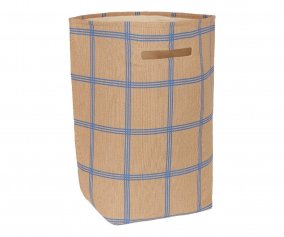 Cesta Almacenamiento Grande Vibes Brown Blue Windowpane