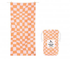 Toalla Playa Extra Large Microfibra Summer Check Naranja Personalizable