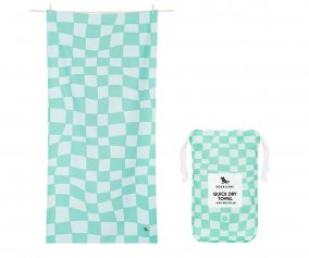 Toalla Playa Large Microfibra Summer Check Verde Personalizable