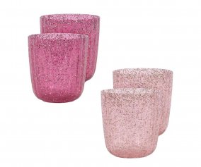 4 Vasos con Purpurina Glitter Pink Mix