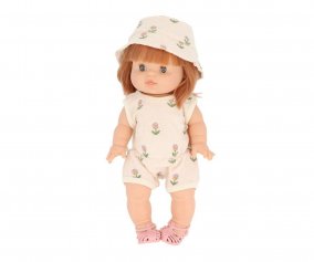 Mueco Gordis Capucine con Mono y Sombrero Fleurs Douces mile & Ida
