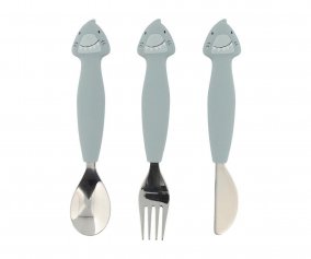 Set 3 Cubiertos Silicona Mr. Shark