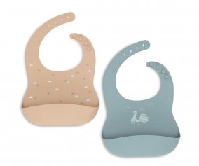 2 Baberos de Silicona Green / Caramel