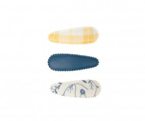 3 Clip para Pelo Cottage Snap Scandi Floral + Buckwheat Plaid