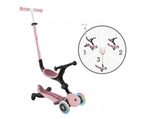 Scooter Go Up Active LED Lights 360 rosa pastel