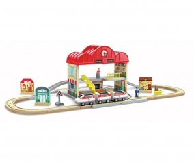 Conjunto de estação de trem portátil - 40 peças 