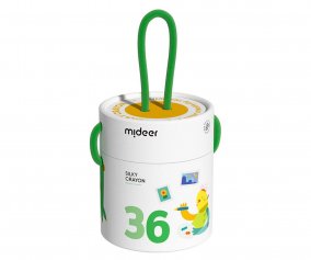 Cubo de 36 Crayones Silky Secado Rpido, Suaves y Lavables