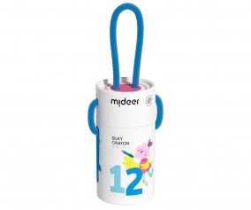 Cubo de 12 Crayones Silky Secado Rpido, Suaves y Lavables