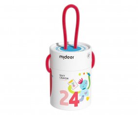 Cubo de 24 Crayones Silky Secado Rpido, Suaves y Lavables