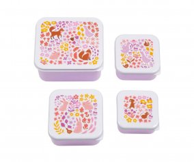 4 Cajitas Almuerzo y Snacks Flowers Garden