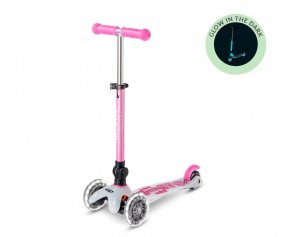 Patinete Micro Deluxe Plegable Orion Glow Led Rosa