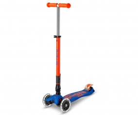 Patinete Maxi Deluxe Plegable Neon Led Azul / Naranja