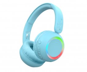 Cuffie Azzurre Wireless con Luce Ambientale