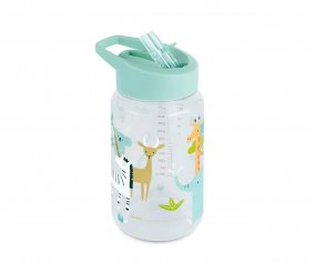 Botella Plstico con Pajita Kiddie Jungle Personalizable