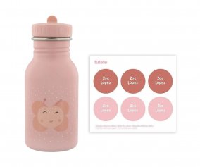 Botella Acero Trixie Mrs. Butterfly  350ml + 6 Pegatinas Redondas Rose Regalo