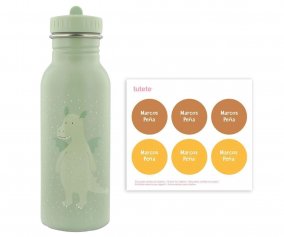 Botella Acero Trixie Mr. Dino 500ml + 6 Pegatinas Redondas Yellow Regalo