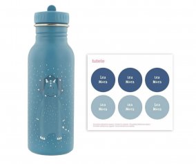 Botella Acero Trixie Mr. Triceratops 500ml + 6 Pegatinas Redondas Blue Regalo