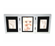 Cadre photo Triple et Empreinte argente